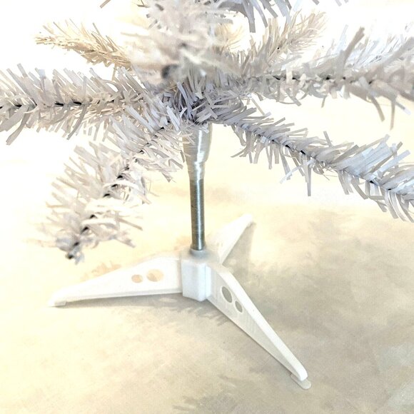 White Artificial Christmas Tree 16" x 12" Table Top Easy Storage Removable Stand - Picture 2 of 6